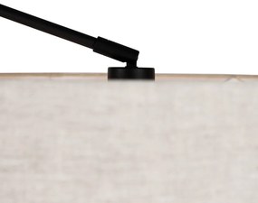 Lampada da terra nera con paralume grigio chiaro 50 cm regolabile - Editor