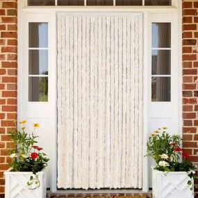 Tenda Antimosche Beige E Bianca 100x230 Cm İn Ciniglia /