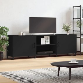 Mobile Porta Tv Nero 150x30x50 Cm İn Legno Multistrato /