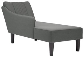 Sdraio Con Bracciolo Destro İn Tessuto Grigio Scuro /