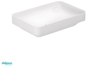 Azzurra Ceramica "Elegance Soft" Lavabo D'Appoggio o Semincasso 60x40 Cm Bianco Lucido