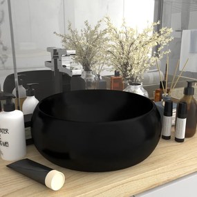Lavandino Lusso Rotondo Nero Opaco 40x15 Cm İn Ceramica /