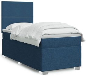 Giroletto A Molle Con Materasso Blu 100x200 Cm İn Tessuto /