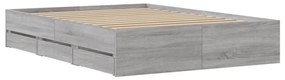 Giroletto Cassetti Grigio Sonoma 135x190 cm Legno Multistrato