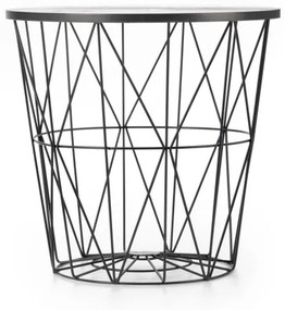 Tavolino HARISSA 41x42 cm nero/nero marmor decor