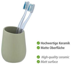 Tazza in ceramica verde per spazzolini da denti Badi - Wenko