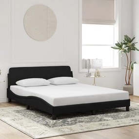 Giroletto Senza Materasso Nero 160x200 Cm İn Velluto /