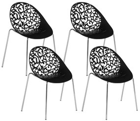 Set di 4 sedie da pranzo in metallo e plastica nera MUMFORD Beliani