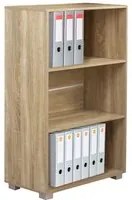 Mobile Mobiletto Libreria a Scaffali 3 Ripiani In Legno Naturale 60x31x115 cm