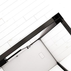 Box doccia 80X140 cm scorrevole profilo nero Dark