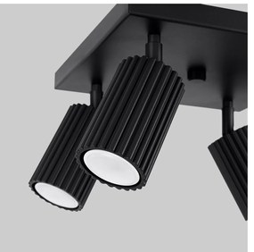 Faretto nero in metallo ø 6,5 cm Gleam – Sollux