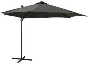 Ombrellone A Sbalzo Con Palo E Luci A Led Antracite 300 Cm /
