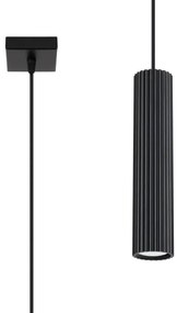 Sollux SL.1573 - Lampadario a sospensione con filo KARBON 1xGU10/10W/230V nero