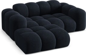 Divano angolare blu scuro (con penisola a sinistra/con chaise lounge) con rivestimento in ciniglia Treno – Cosmopolitan Design