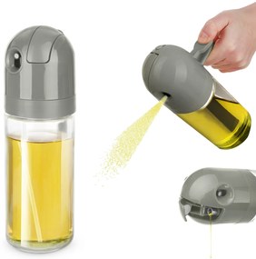 Oliera spray e versa vetro 550 ml tappo tondo grigio