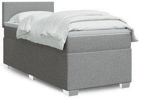 Giroletto A Molle Con Materasso Grigio Chiaro 90x200 Cm Tessuto /