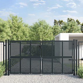 Cancello Giardino Antracite 300x125 Cm İn Acciaio /