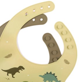 A Little Lovely Company - set di due bavaglini in silicone - dinosauri