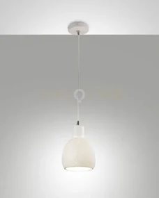 Marina sospensione bianca 1 luce in metallo e ceramica attacco e27