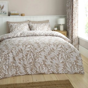 Biancheria da letto marrone chiaro per letto matrimoniale 200x200 cm Sorrel Leaves – Catherine Lansfield