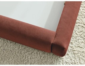 Letto matrimoniale imbottito arancione con vano contenitore con griglia 180x200 cm Vernon - Bobochic Paris