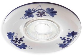 Faretto Incasso Classico Pescara Ceramica Bianco Decorato 1 Luce Gu10