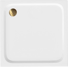 Piatto doccia acrilico Rea Belmond White 90x90 Brush Gold