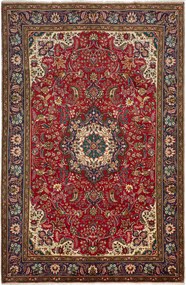 Tabriz Tappeto 200x310 Rosso (Iran) Annodato A Mano