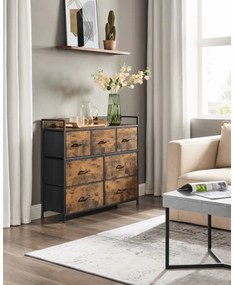 Cassettiera KIRA con cassetti, marrone/nero