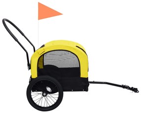 Rimorchio bici per animali e carrello jogging giallo e nero