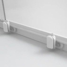 Porta doccia nicchia 100cm in vetro temperato trasparente scorrevole con profilo bianco Tay