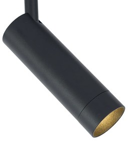 Faretto moderno nero per sistema a binario monofase GU10 35mm - Slimline Uzzy