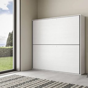 Letto a castello scomparsa orizzontale - KANDO doppio Bianco Frassino