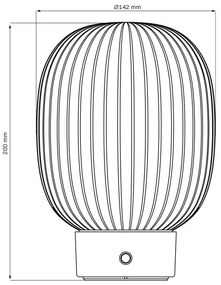Lampada da tavolo LED dimmerabile con funzione Touch LATTE LED/1,8W/5V USB 2000 mAh oro/bianco