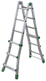 Scala telescopica FACAL Euro Briko in alluminio 3 + 4 gradini portata massima 150 kg EN 131 per lavori fino a 4.35 m