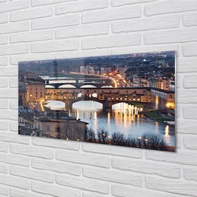 Rivestimento parete cucina L'Italia Ponti dal fiume di notte 100x50 cm