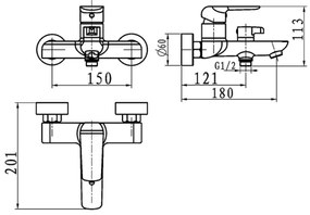 Novaservis - Miscelatore per vasca NOBLESS TINA nero