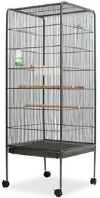 Gabbia per uccelli nera 54x54x146 cm in acciaio