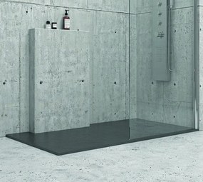 Piatto doccia 120x70 pietra artificiale colore grigio scuro ardesia - KAMALU