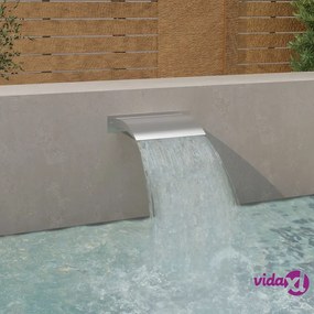 vidaXL Fontana per Piscina Argento 45x9x26 cm in Acciaio Inox