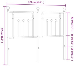 Testiera in Metallo Nero 120 cm