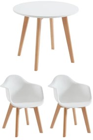 Set tavolo per bambini LOULOUNE + 2 sedie Bianco POUPINETTE