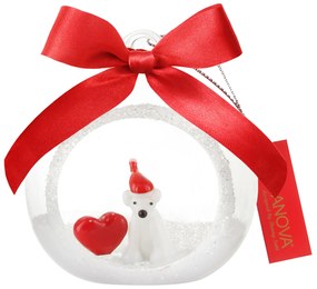 Pallina Natale segnaposto orsetto in vetro borosilicato