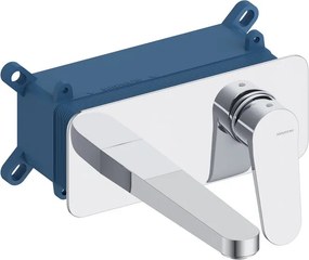 Rubinetto per lavabo ad incasso getto laminare cristallino Air cromo lucido H 9.1 cm