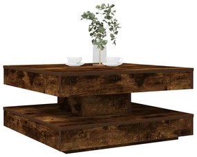 Tavolino Da Caffè Girevole A 360 Gradi Rovere 70x70x34,5 Cm /