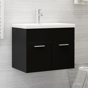 Mobile Con Lavabo Integrato Nero İn Legno Multistrato /