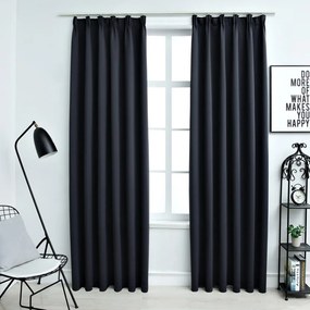 Tende Oscuranti Con Ganci 2 Pz Antracite 140x225 Cm /