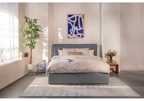Letto matrimoniale imbottito blu con contenitore e rete inclusi 180x200 cm Thessa Bold – Bonami Selection