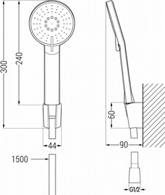 Mexen R-40 set doccia a punto fisso, bianco - 785405052-20