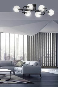 Lampadario da soffitto BRENDI 6 in acciaio e vetro 6xE14